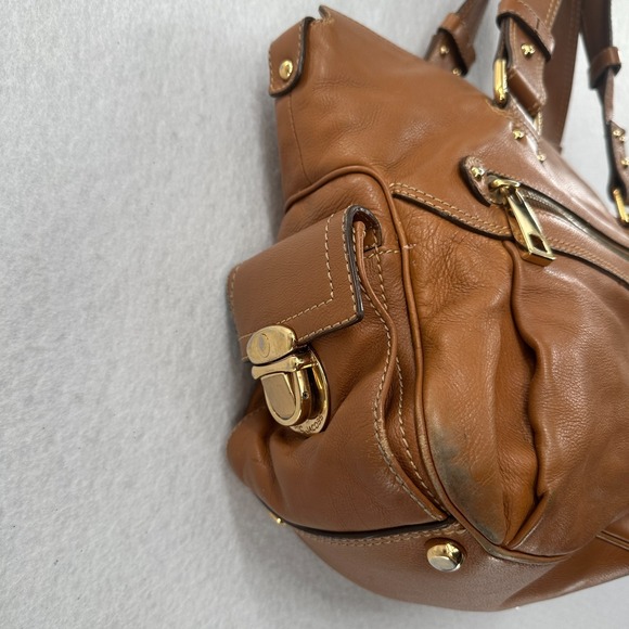 Marc Jacobs TAN BROWN GENUINE LEATHER TOTE‎ SHOULDER BAG HANDBAG PURSE - Picture 6 of 14